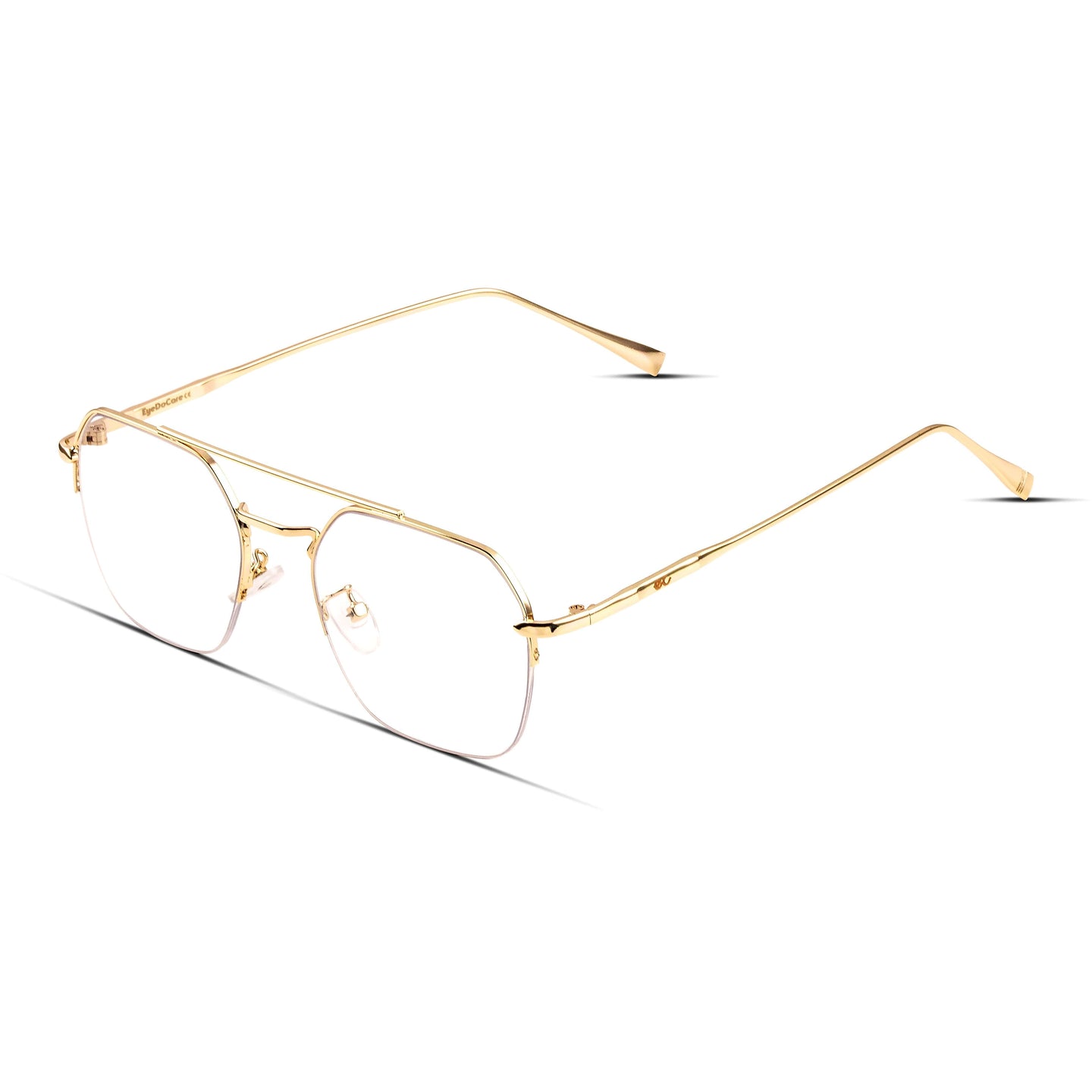 Γυαλιά blue light Aviator για υπολογιστή σε χρυσό χρώμα με μεταλλικό σκελετό.