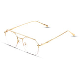 Γυαλιά blue light Aviator για υπολογιστή σε χρυσό χρώμα με μεταλλικό σκελετό.
