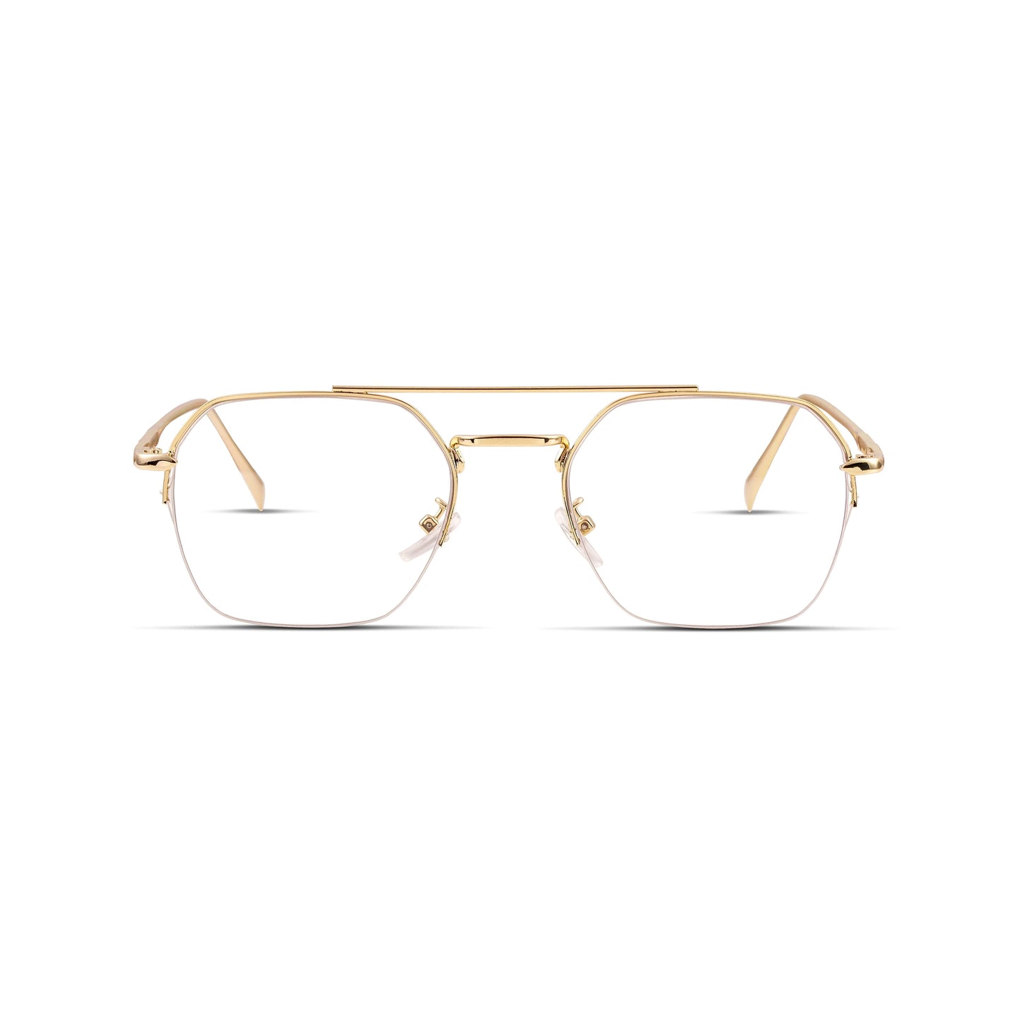 Γυαλιά blue light Aviator για υπολογιστή σε χρυσό χρώμα με μεταλλικό σκελετό.