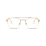 Γυαλιά blue light Aviator για υπολογιστή σε χρυσό χρώμα με μεταλλικό σκελετό.