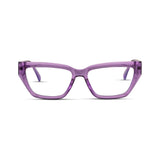 Γυαλιά Blue Light Celeste Lavender Smoke με κοκκάλινο σκελετό και ορθογώνιο σχήμα σε μωβ ημιδιάφανη απόχρωση.