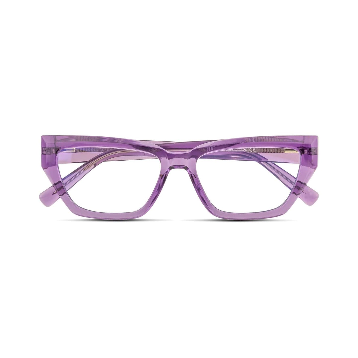Γυαλιά Blue Light Celeste Lavender Smoke με κοκκάλινο σκελετό και ορθογώνιο σχήμα σε μωβ ημιδιάφανη απόχρωση.