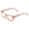Γυαλιά Blue Light Celeste Peach Glow με κοκκάλινο σκελετό και ορθογώνιο σχήμα σε ροδακινί ροζ απόχρωση.