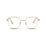Γυαλιά Blue Light Soho Champagne Gold με μεταλλικό σκελετό και στρογγυλό σχήμα σε χρυσή απόχρωση.