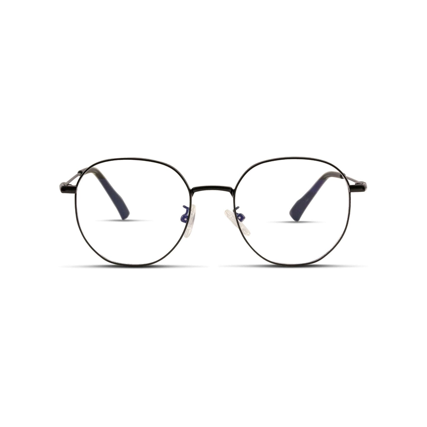 Γυαλιά Blue Light Soho Gunmetal Grey με μεταλλικό σκελετό και στρογγυλό σχήμα σε ανθρακί απόχρωση.