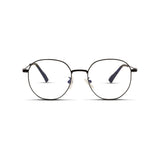 Γυαλιά Blue Light Soho Gunmetal Grey με μεταλλικό σκελετό και στρογγυλό σχήμα σε ανθρακί απόχρωση.