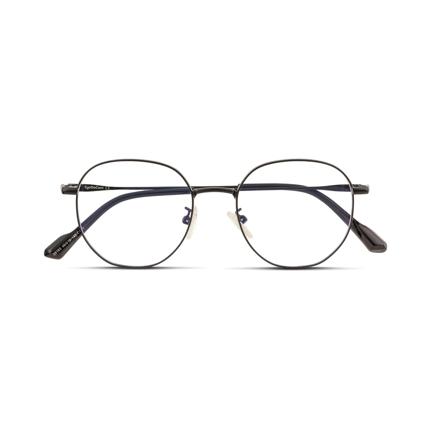 Γυαλιά Blue Light Soho Gunmetal Grey με μεταλλικό σκελετό και στρογγυλό σχήμα σε ανθρακί απόχρωση.