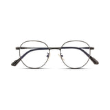 Γυαλιά Blue Light Soho Gunmetal Grey με μεταλλικό σκελετό και στρογγυλό σχήμα σε ανθρακί απόχρωση.