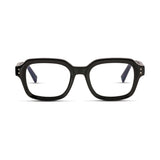 Γυαλιά Blue Light Gustavo Raven Black με κοκκάλινο σκελετό και τετράγωνο σχήμα σε μαύρη απόχρωση.