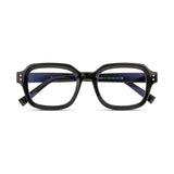 Γυαλιά Blue Light Gustavo Raven Black με κοκκάλινο σκελετό και τετράγωνο σχήμα σε μαύρη απόχρωση.