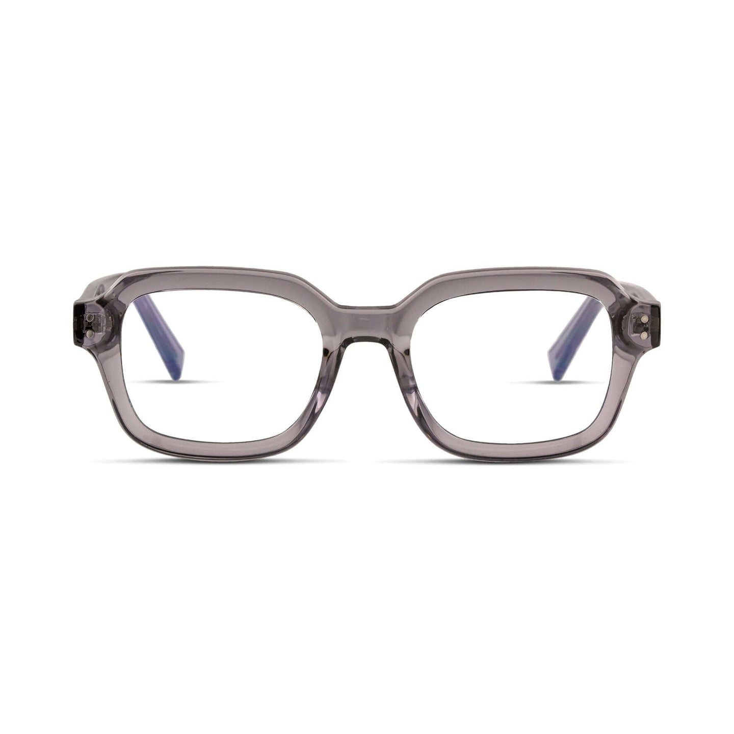 Γυαλιά Blue Light Gustavo Urban Smoke με κοκκάλινο σκελετό και τετράγωνο σχήμα σε γκρι ημιδιάφανη απόχρωση.
