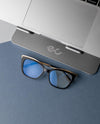 Cat Eye γυαλιά blue light για υπολογιστή σε μαύρο χρώμα με μεταλλικό σκελετό.