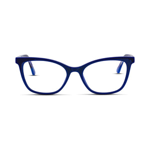 Τετράγωνα γυαλιά μυωπίας σε μπλε χρώμα με κοκκάλινο σκελετό. 