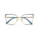 Γυαλιά Blue Light Marilyn Emerald Gold με μεταλλικό σκελετό και cat eye σχήμα σε πράσινο και χρυσό χρώμα.