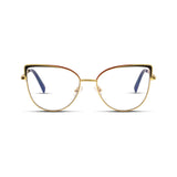 Γυαλιά Blue Light Marilyn Noir Gold με μεταλλικό σκελετό και cat eye σχήμα σε χρυσή και μαύρη απόχρωση.