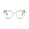 Γυαλιά Blue Light Marilyn Noir Gold με μεταλλικό σκελετό και cat eye σχήμα σε χρυσή και μαύρη απόχρωση.