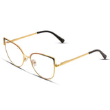 Γυαλιά Blue Light Marilyn Noir Gold με μεταλλικό σκελετό και cat eye σχήμα σε χρυσή και μαύρη απόχρωση.