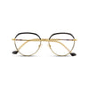 Γυαλιά Blue Light René Noir Gold με μεταλλικό σκελετό και browline σχήμα σε μαύρο και χρυσό χρώμα.