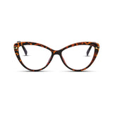 Cat Eye γυαλιά blue light για υπολογιστή σε καφέ χρώμα ταρταρούγας με μεταλλικό σκελετό.
