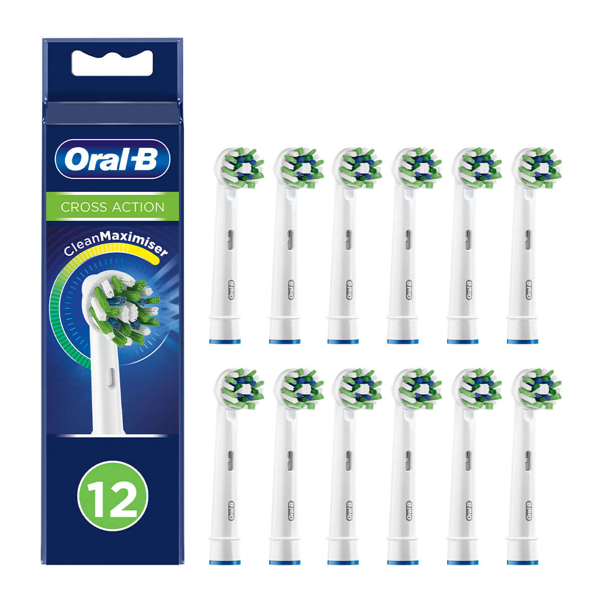 Oral B CrossAction Ανταλλακτικές Κεφαλές Ηλεκτρικής Οδοντόβουρτσας 12 Τεμάχια