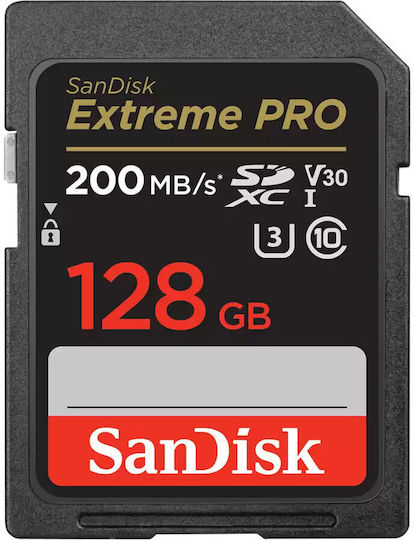 Sandisk Extreme PRO SDXC 128GB U3 V30 UHS-I 200MB/s
