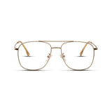 Aviator γυαλιά blue light για υπολογιστή σε χρυσό χρώμα με μεταλλικό σκελετό με γέφυρα.