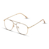 Aviator γυαλιά blue light για υπολογιστή σε χρυσό χρώμα με μεταλλικό σκελετό με γέφυρα.
