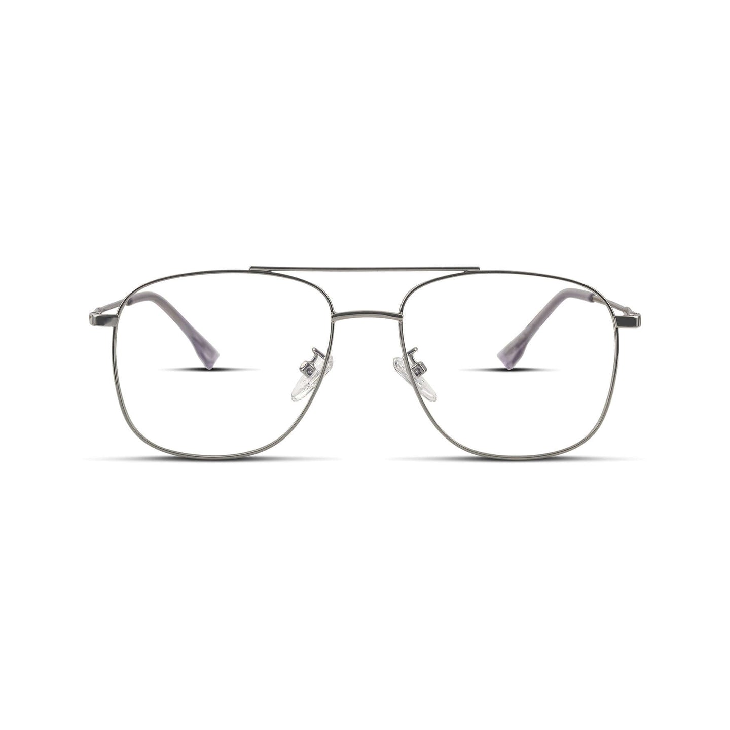 Aviator γυαλιά blue light για υπολογιστή σε ασημί χρώμα με μεταλλικό σκελετό και γέφυρα. 