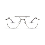 Aviator γυαλιά blue light για υπολογιστή σε ασημί χρώμα με μεταλλικό σκελετό και γέφυρα. 