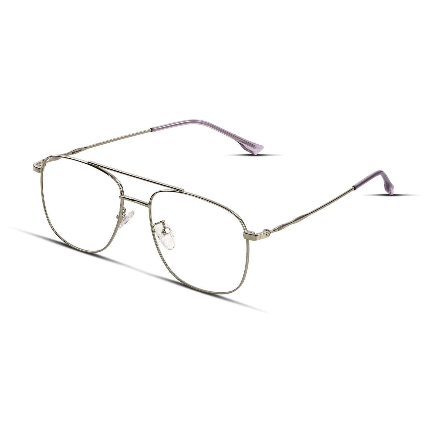 Aviator γυαλιά blue light για υπολογιστή σε ασημί χρώμα με μεταλλικό σκελετό και γέφυρα.