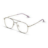 Aviator γυαλιά blue light για υπολογιστή σε ασημί χρώμα με μεταλλικό σκελετό και γέφυρα.